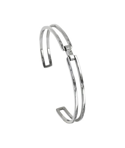 Cherrie armband stål med vita kristallstenar
