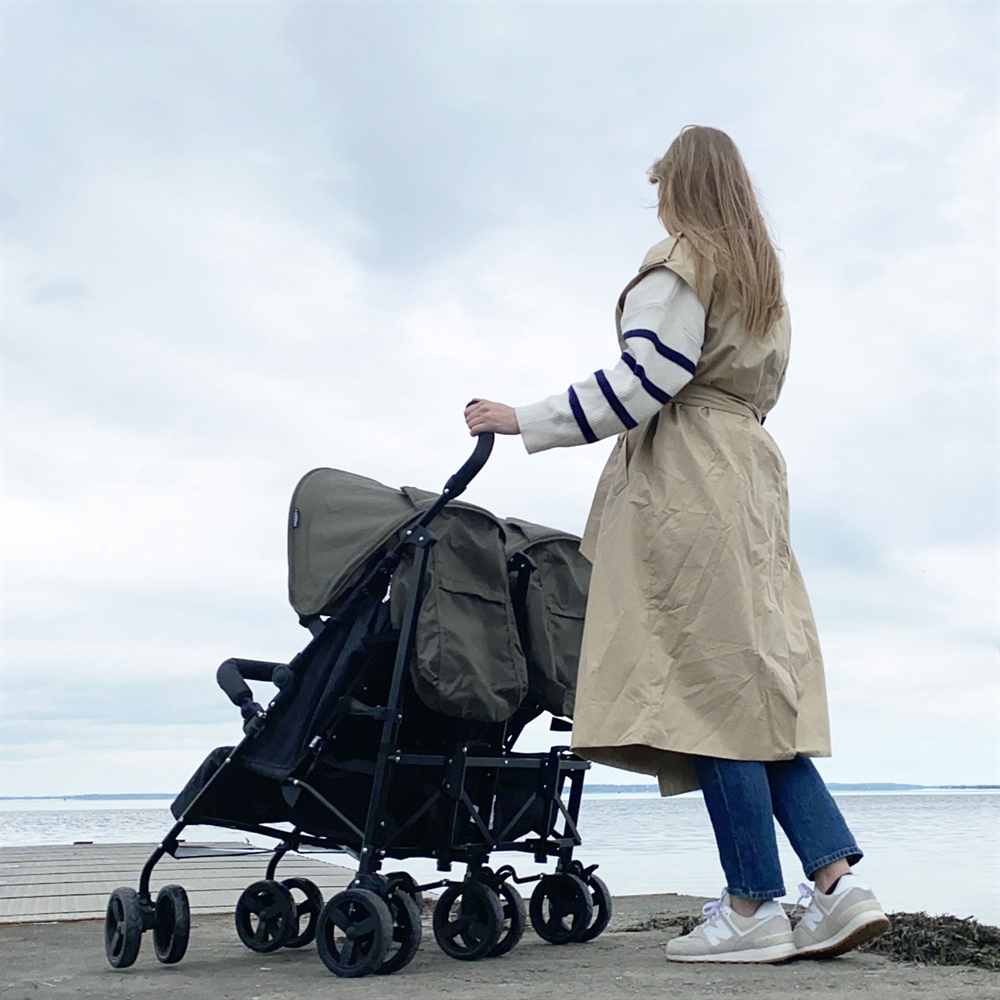 Paraplyvagn syskon, Syskonvagn, BabyTrold Moon Svart - 2