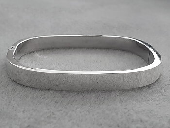Silver armband ca. 7mm rektangel m. mjuka hörn öppningsbart, 925-silver ( ca. 3mm högt )