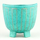 Wilhelm Kåge (Argenta 1959) Green Footed Bowl with Geometric Decor 13 cm