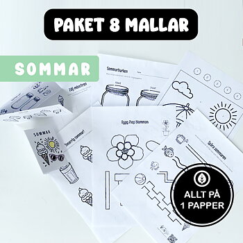 Sommarpyssel - Spåra sommaren 8 mallar