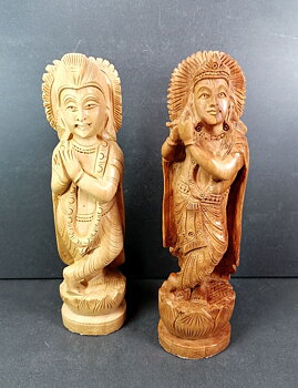 Krishna i sandelträ - 20cm