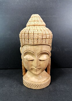 Buddha huvud i sandelträ - 15cm