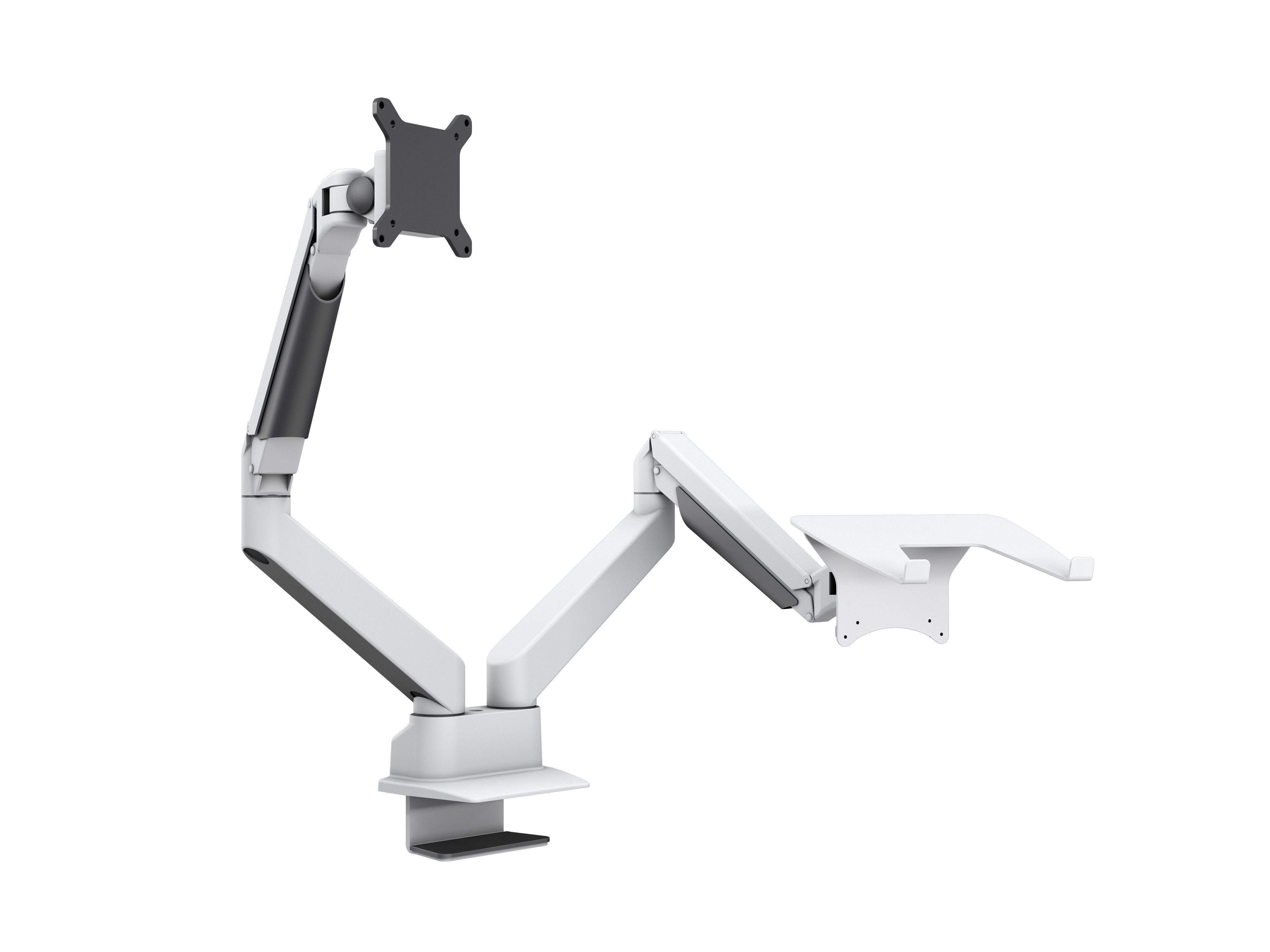M VESA Gas Lift Arm Dual Arm w. Laptop Holder White - 2
