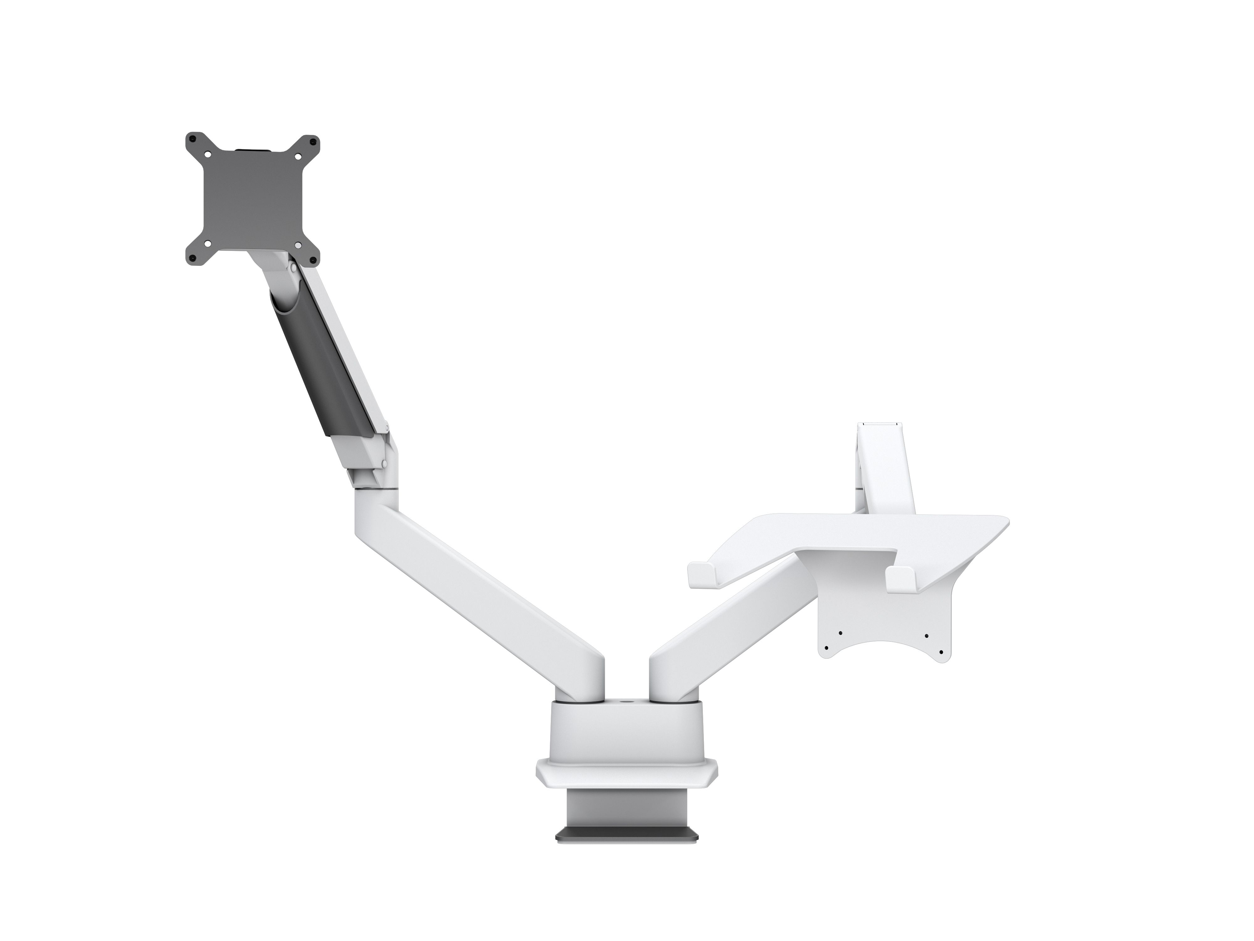 M VESA Gas Lift Arm Dual Arm w. Laptop Holder White - 3
