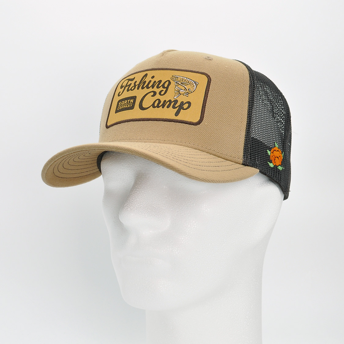 SQRTN - Fishing Camp Hooked Trucker Cap Caramel