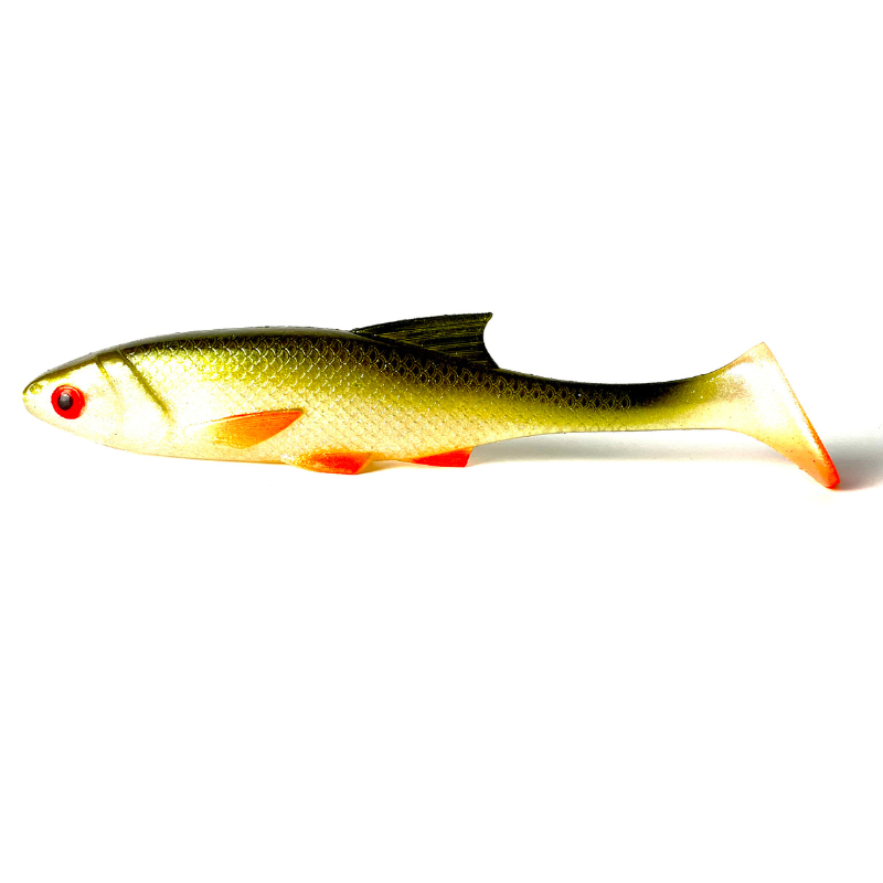 armada sneaky roach is a pike jig of 21cm. With a large paddling tail it has attracted many large pike. nutural