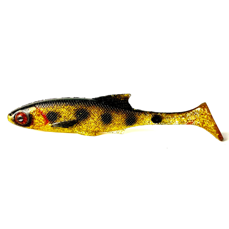 armada sneaky roach is a pike jig of 21cm. With a large paddling tail it has attracted many large pike. brown