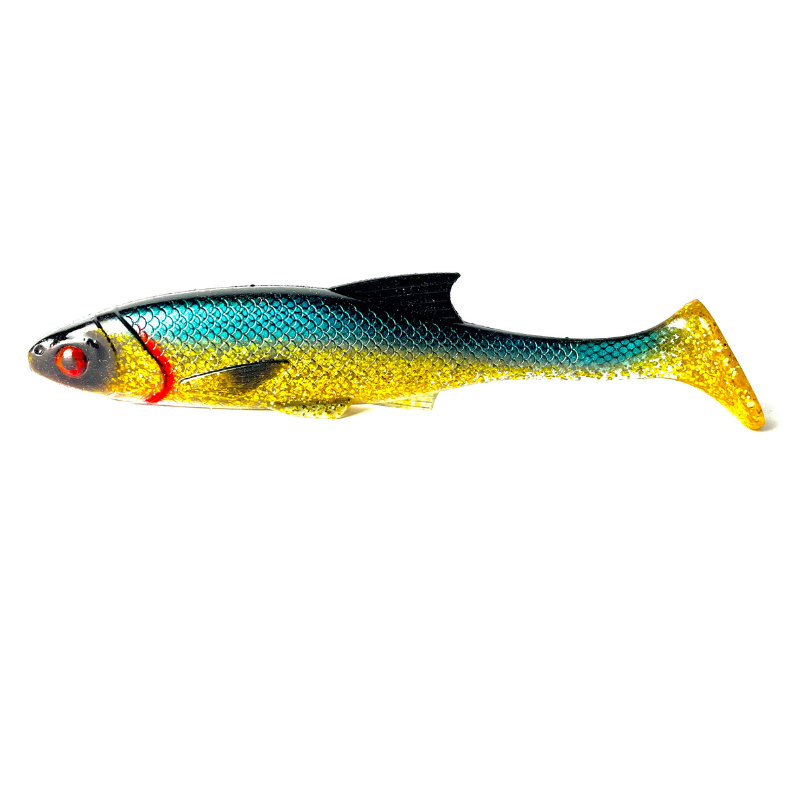 armada sneaky roach is a pike jig of 21cm. With a large paddling tail it has attracted many large pike. green general