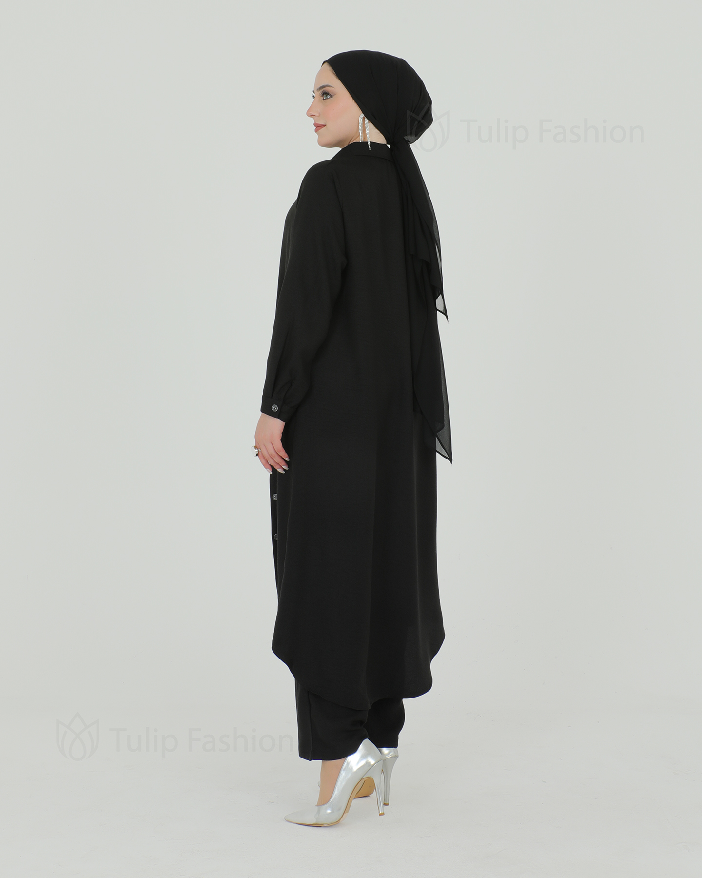 Long Shirt 3 piece set - Black - 6