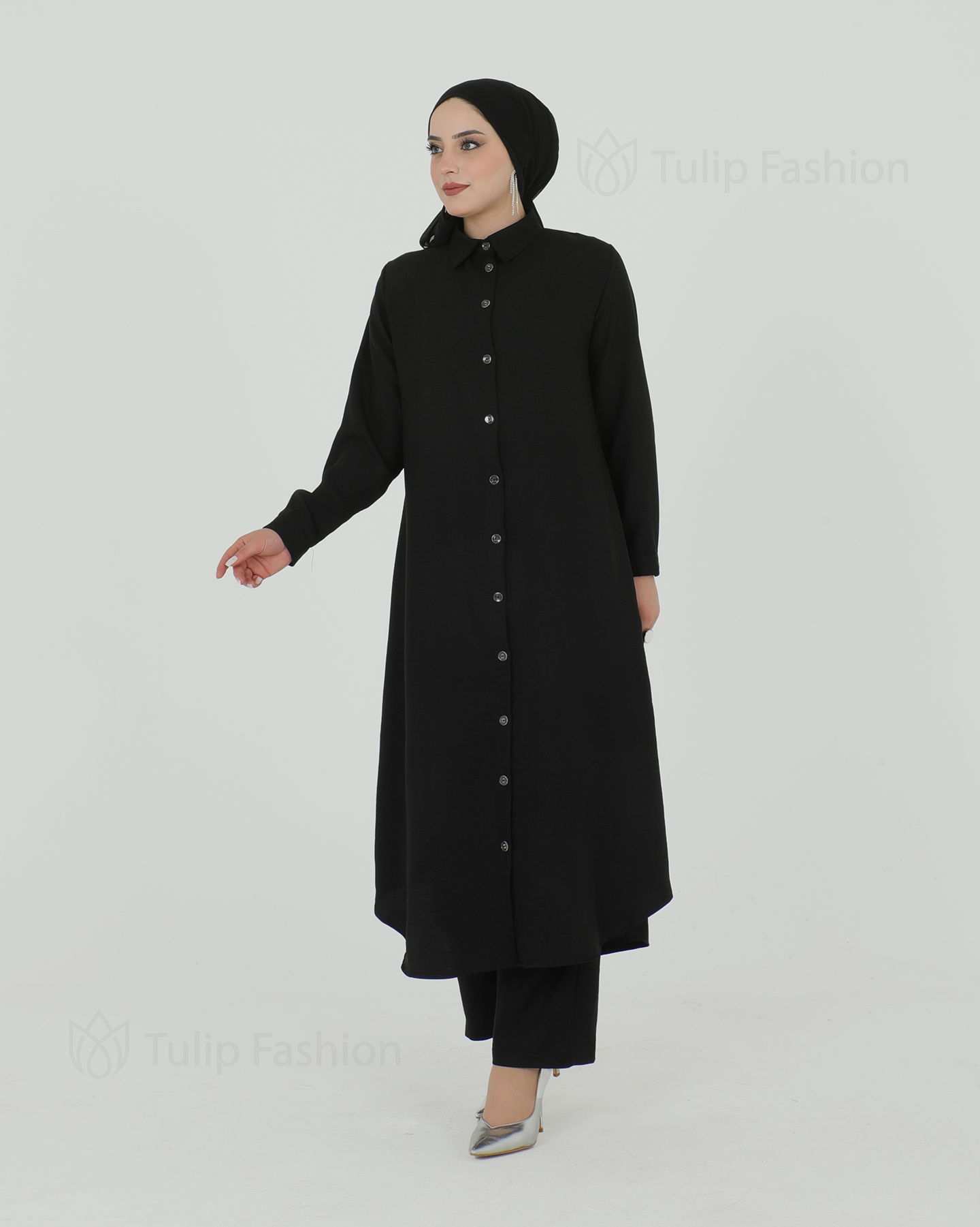 Long Shirt 3 piece set - Black