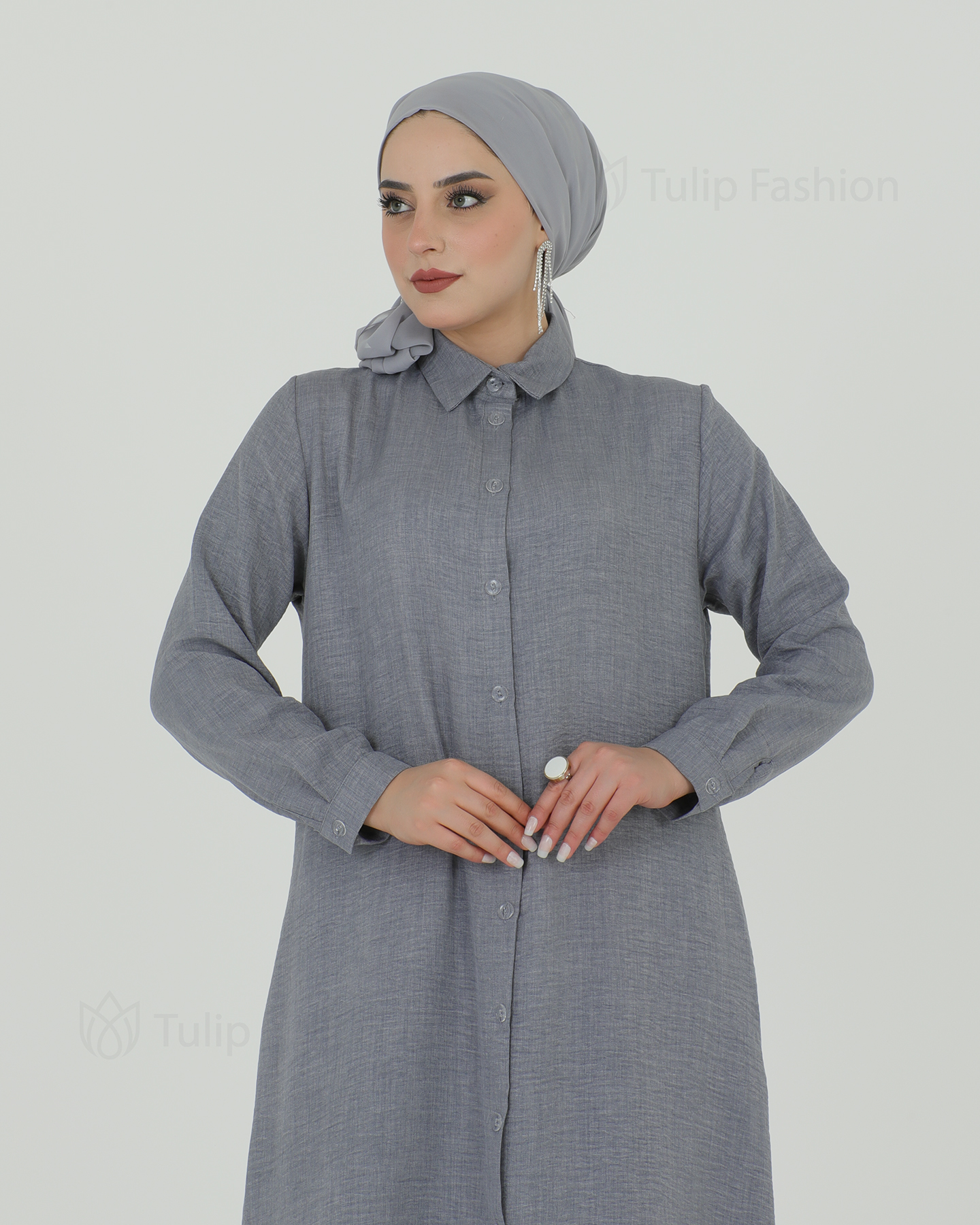 Long Shirt 3 piece set - Gray - 5