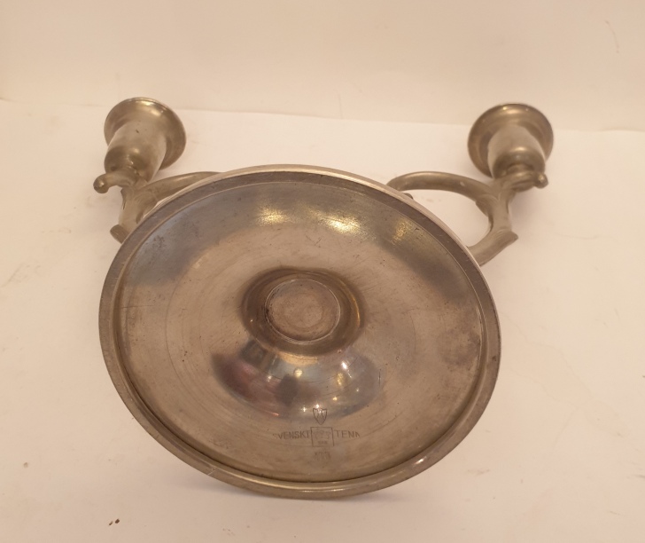 Candlestick two-armed pewter EAK 1934 - 2