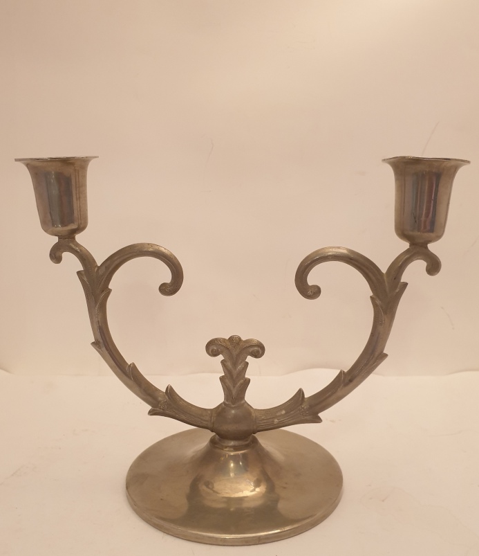 Candlestick two-armed pewter EAK 1934