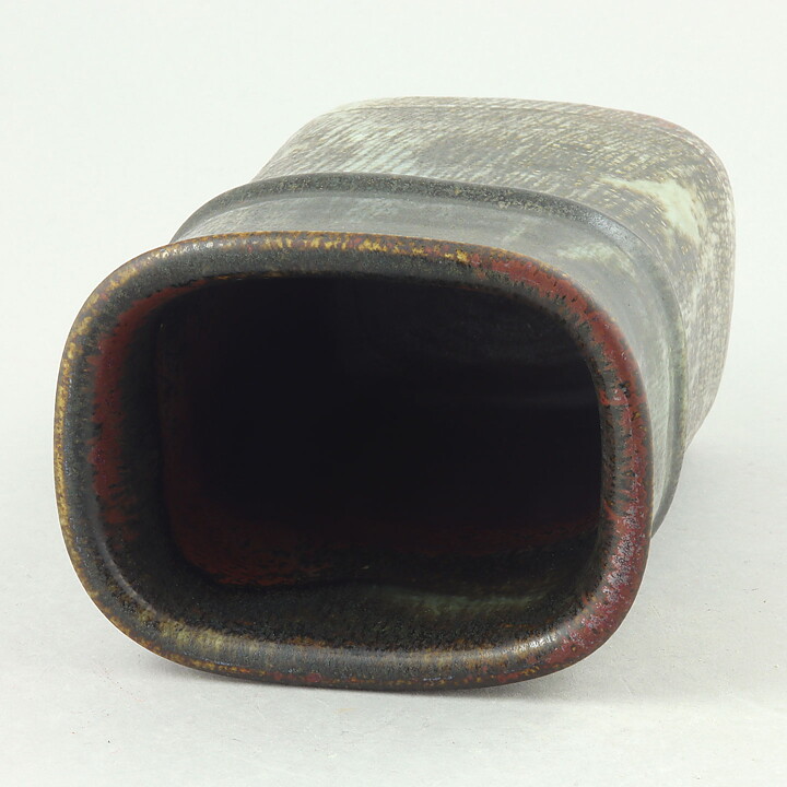 Stig Lindberg (1974) Unique Brown Block Vase 19 cm