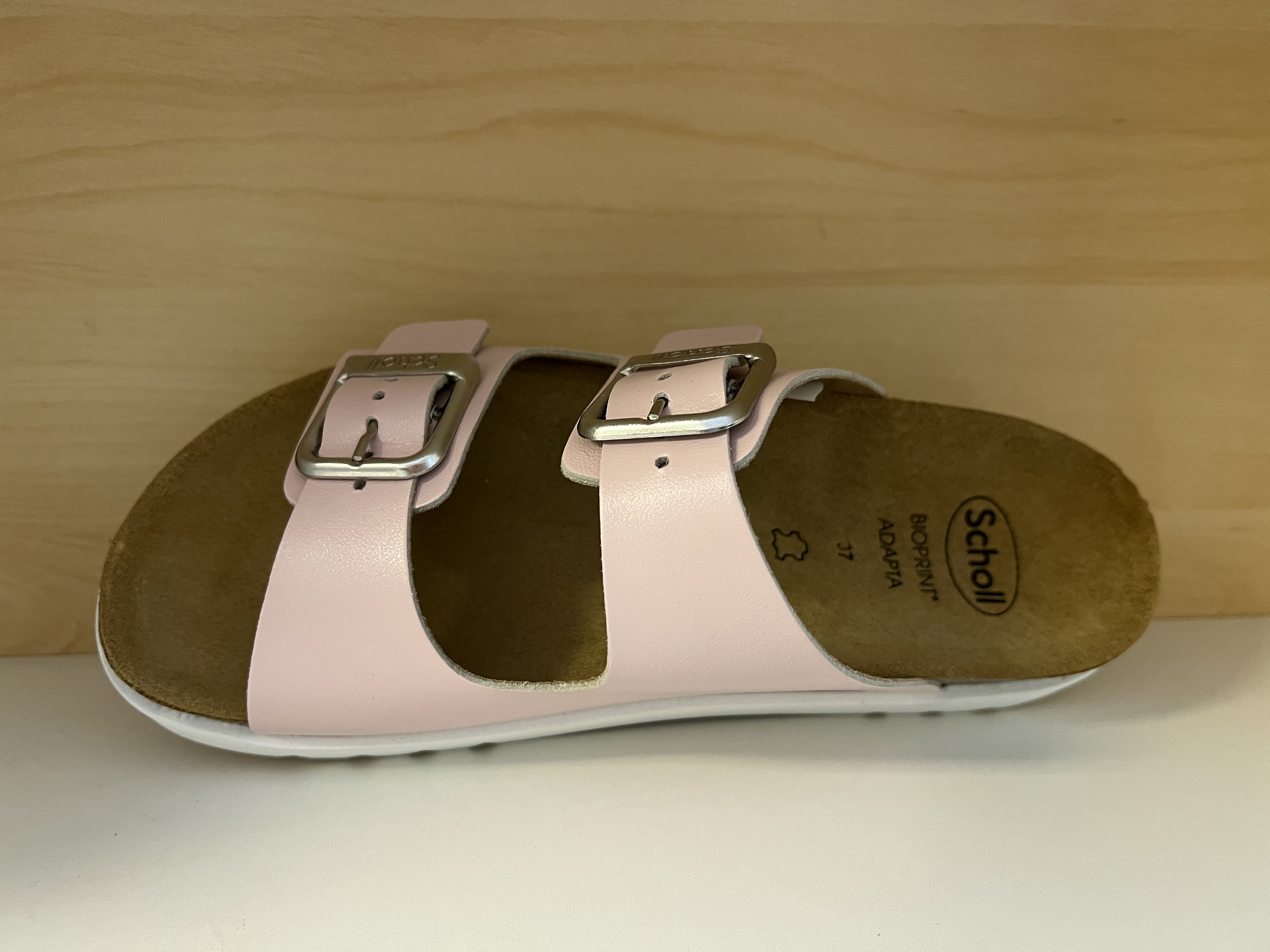 Scholls sandal i rosa skinn. Adapta fotriktig fotbädd. - 2