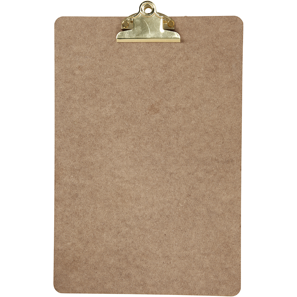 Clipboard/ritunderlag, mässing, A4