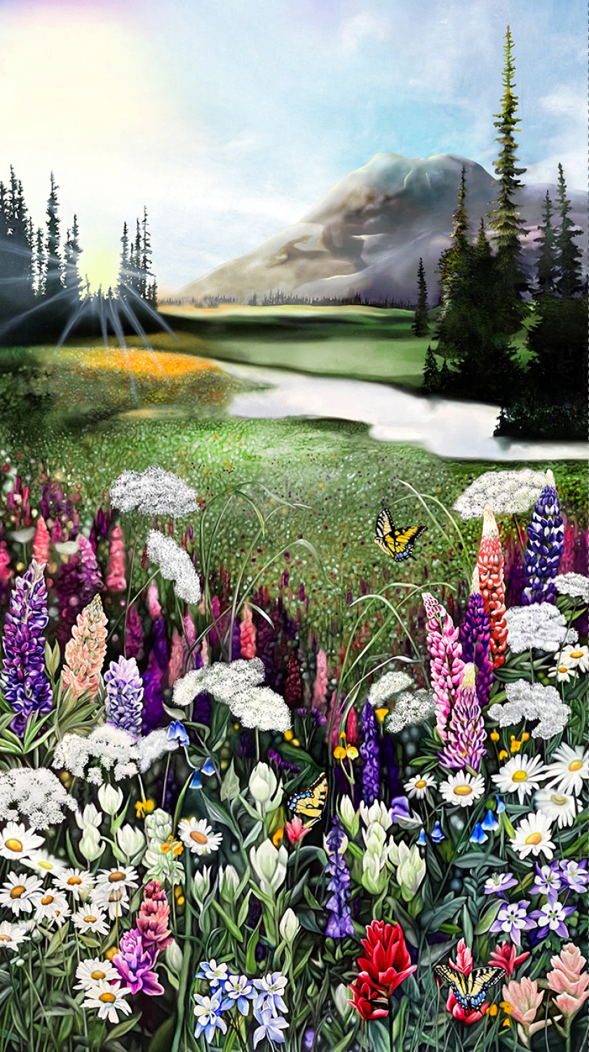 Multi Color Woodland Digital 24in Panel