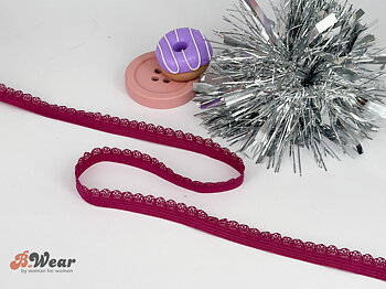 Cute pantie elastic - Black cherry