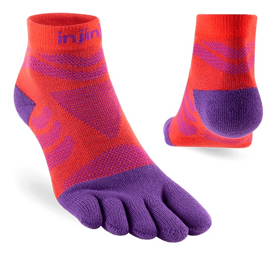 Injinji  Women's Ultra Run Mini-Crew Razzmatazz