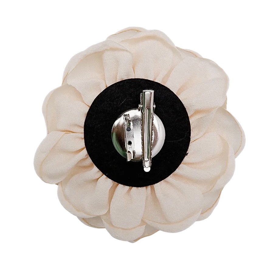 Vila big Flower 2-in-1 brooch pin - creme - 3