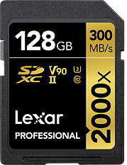 Lexar SDXC Pro 2000X UHS-II U3 R300/W260 (V90) 128GB