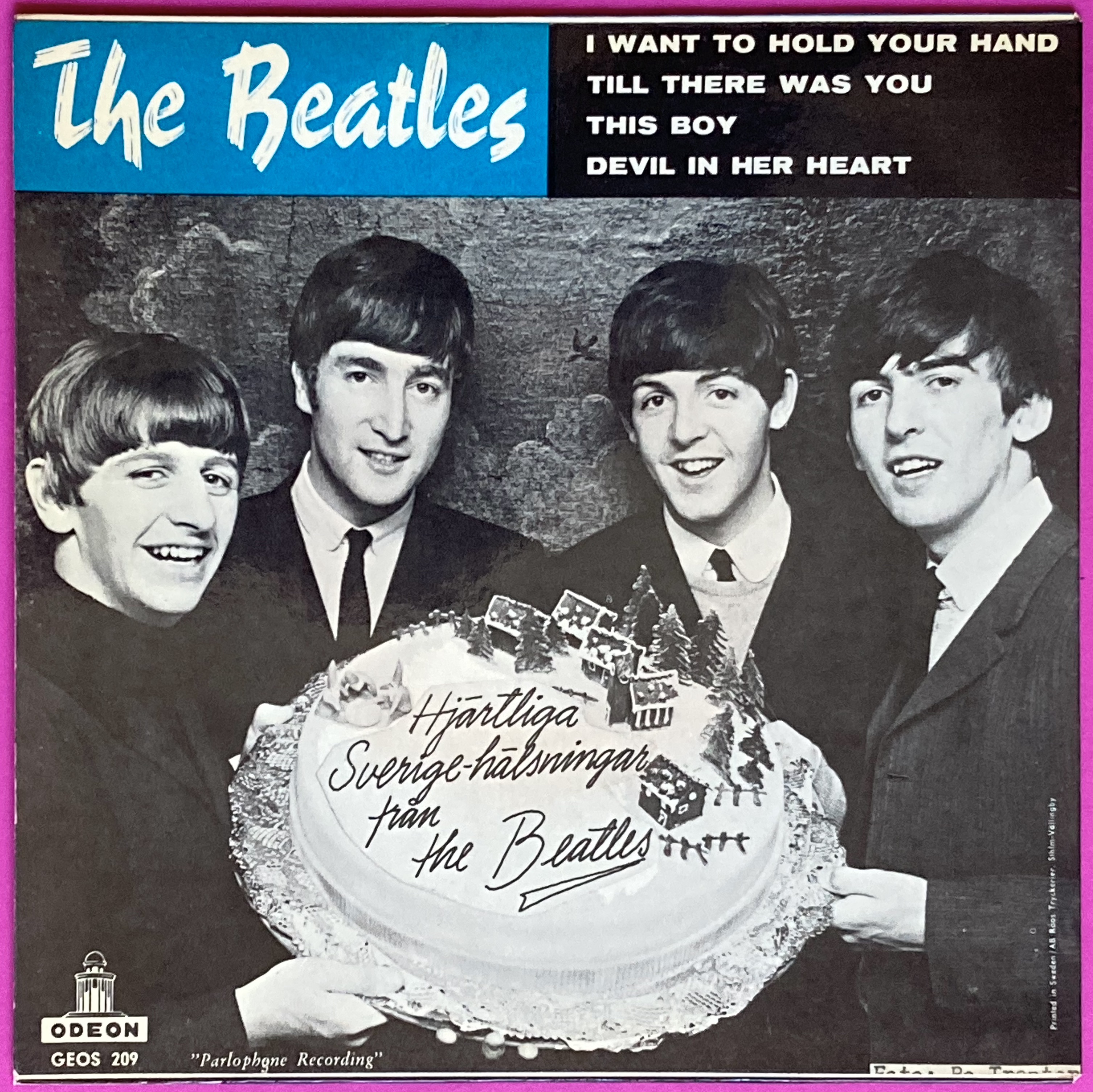 BEATLES - I want to hold your hand +3 Swe EP 1963  - 2