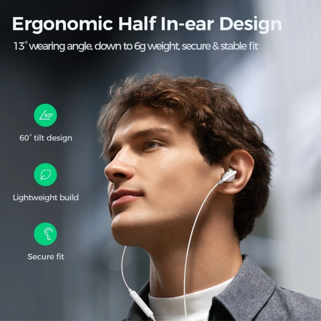 SiGN Wired Series Half In-Ear Hörlurar - Vit - 6