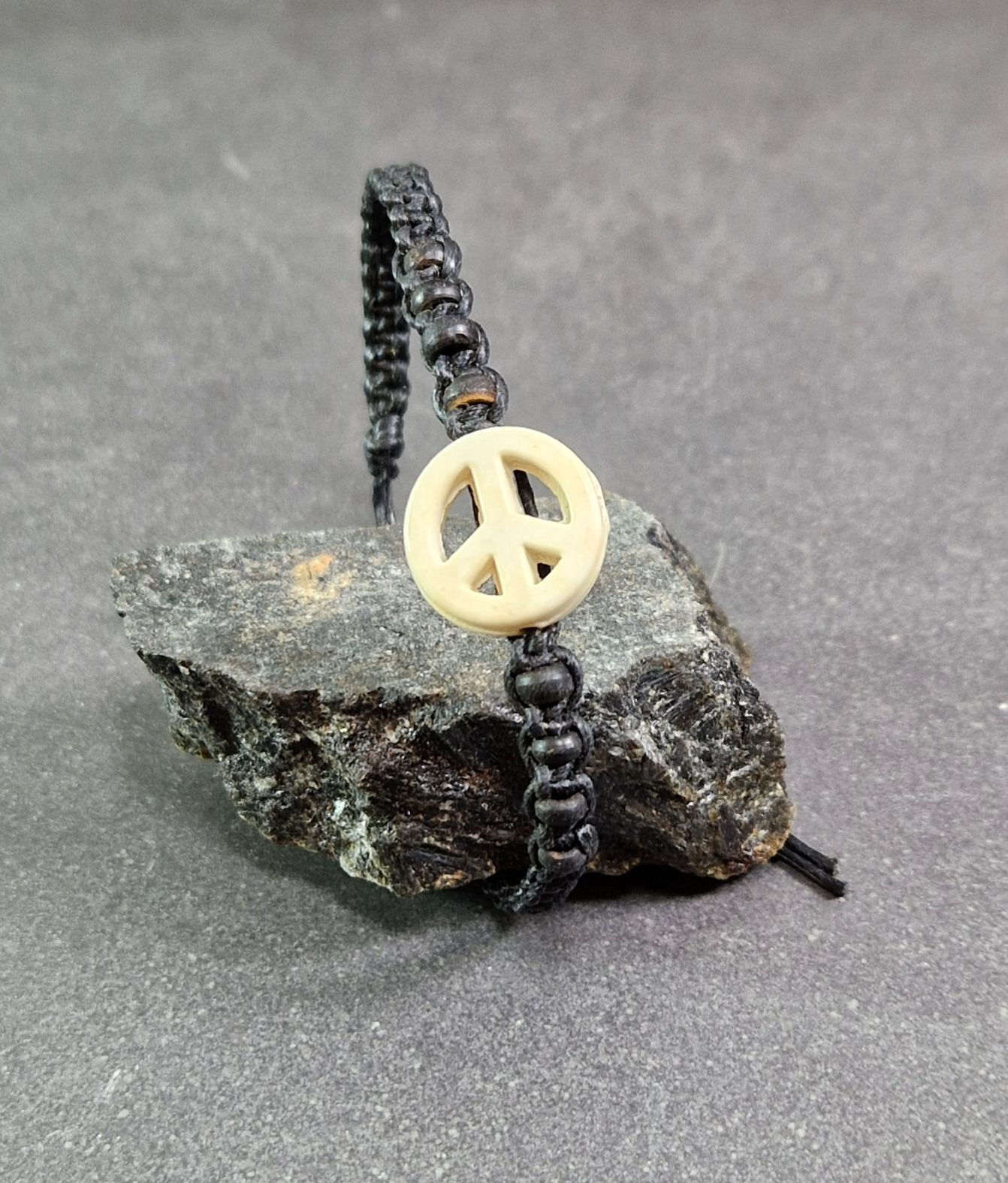 Vävd Vaxat Nylon Armband med Peace Symbol