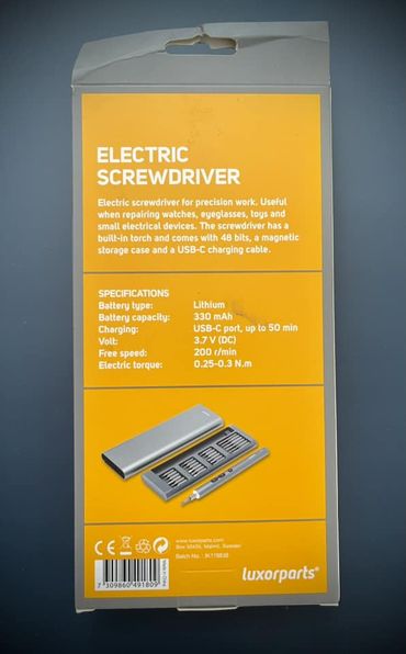 Elektrisks precisions verktyg med 48 bits  och magnetiskt fodral. Uppladdnignsbar