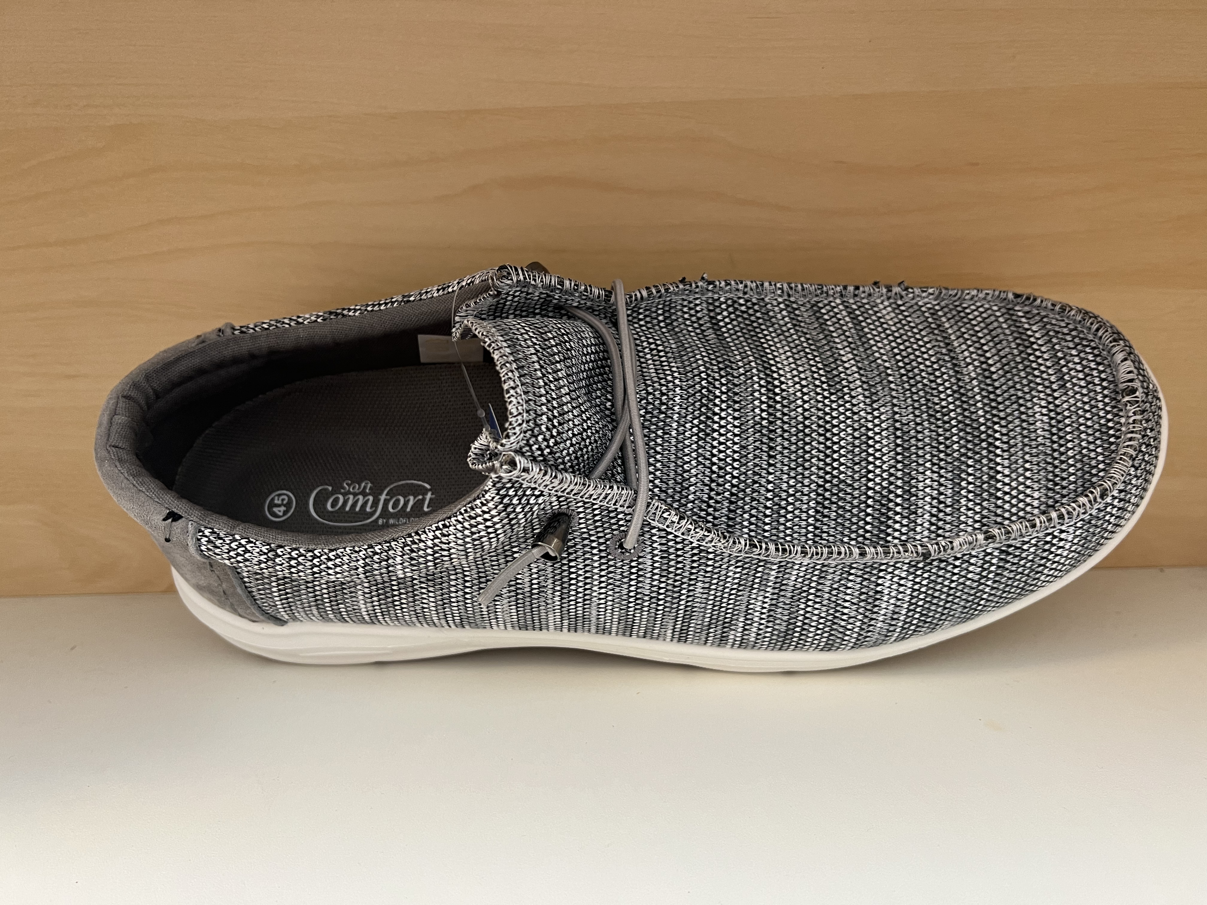 "TEMPLE MAN"  Herrsko i grå textil med mocka bak på hälen. Mjuk och lätt comfort-sko. - 3