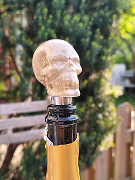 Bottle Stopper - Ceramic Skull