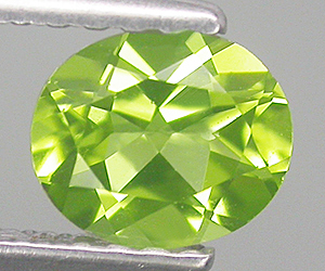 Piedra preciosa de peridoto natural de primera calidad con talla ovalada de 6x5 mm - 3