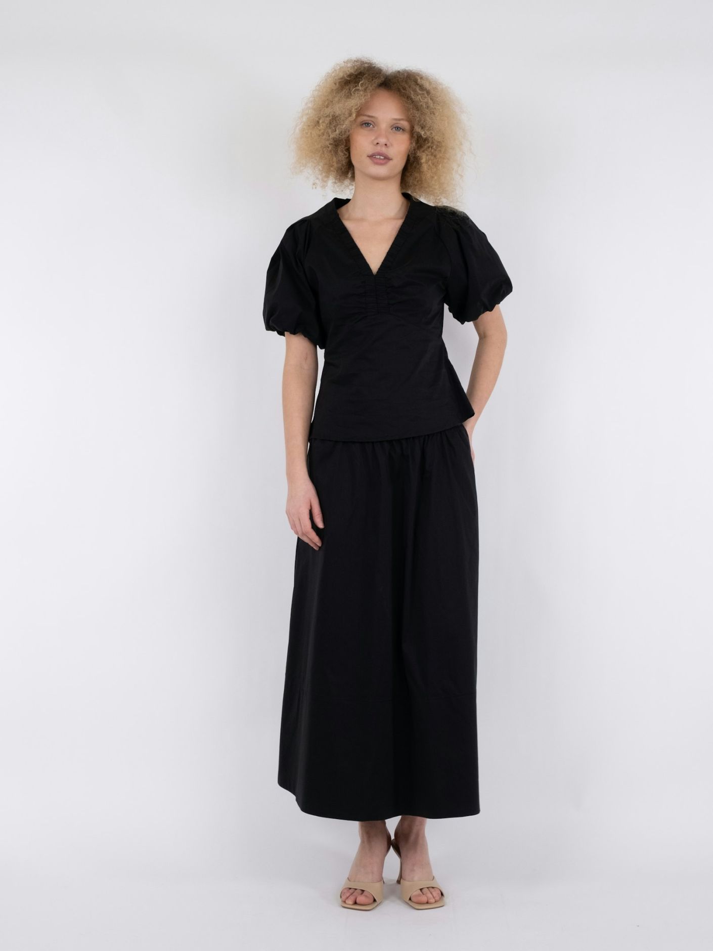 Irina Poplin Blouse Black - 3