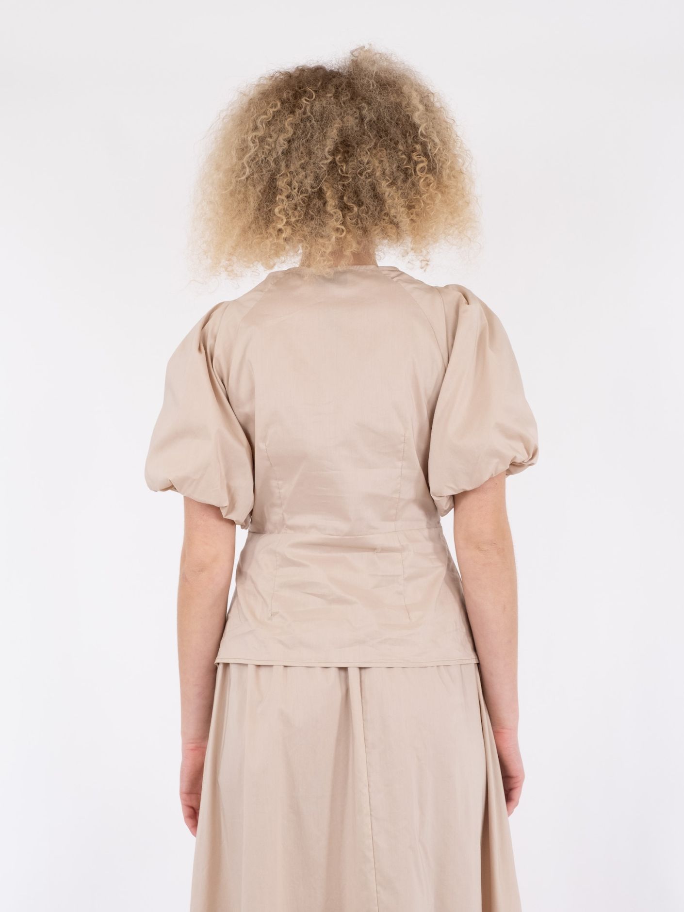 Irina Poplin Blouse Dark Sand - 5