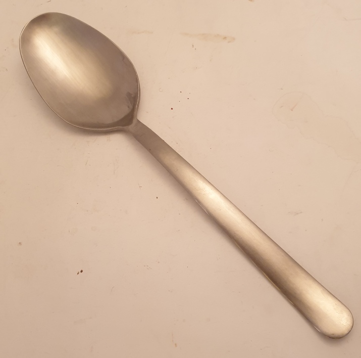 Functional form serving spoon brushed