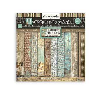 Stamperia Paper Pad 8X8 - Land of Pharaohs Backgrounds