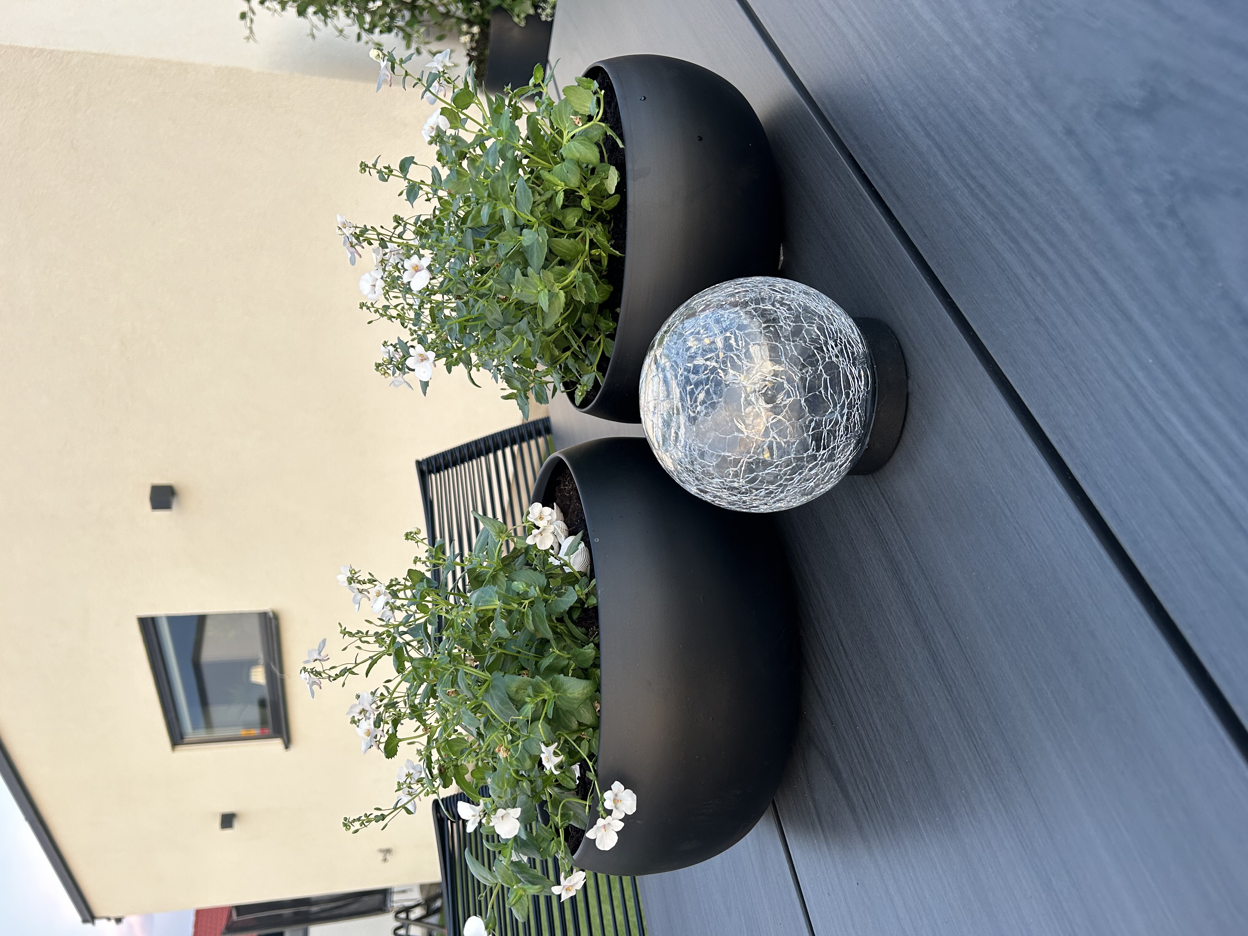 Skål / kruka i matt svart metall 29 cm - 5