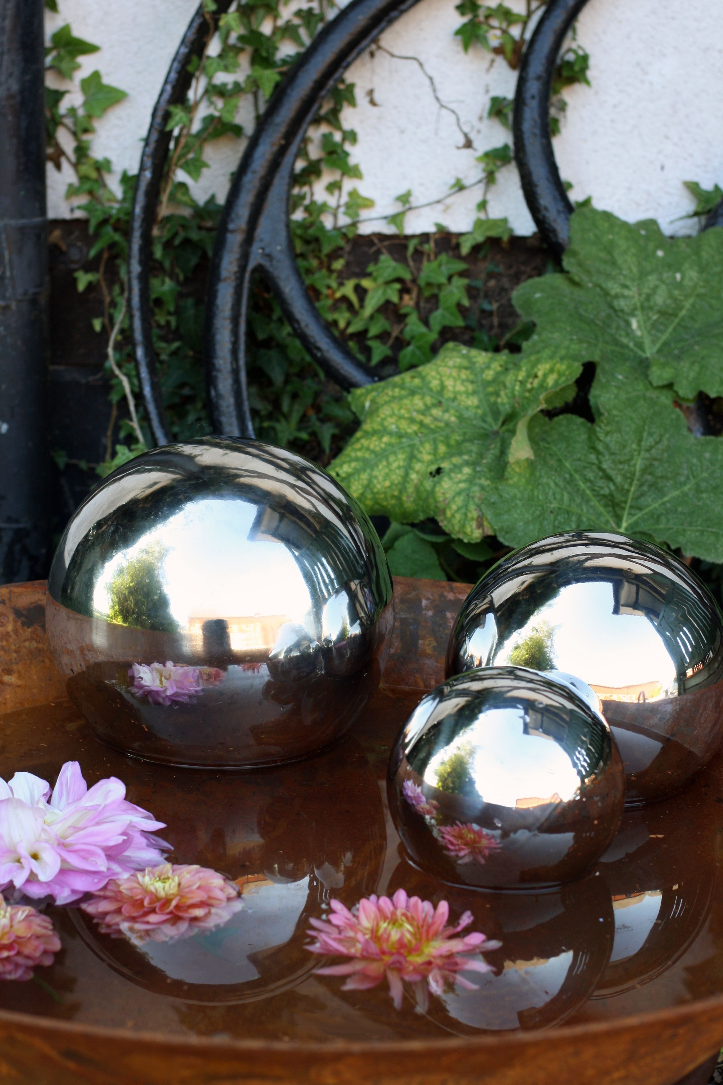 KLOT / silverklot 15 cm. Kula i rostfritt stål