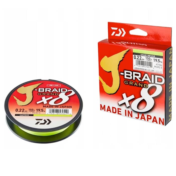 Daiwa J Braid Grand X8 135m Chartreuse 58LB
