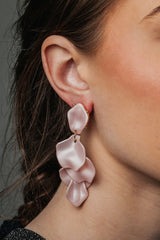 Leaf Earrings Pearl Light Pink - 2