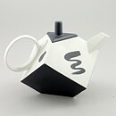 Rolf Sinnemark (Cube 1986) Black/White Teapot with Abstract Decor 26 cm