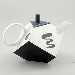 Rolf Sinnemark (Cube 1986) Black/White Teapot with Abstract Decor 26 cm