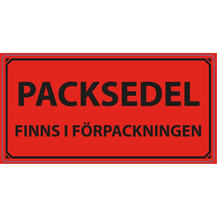 Varningsetikett Packsedel