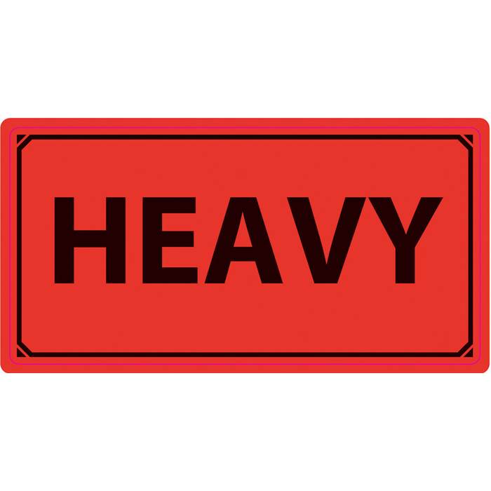 Varningsetikett Heavy 1000/rl