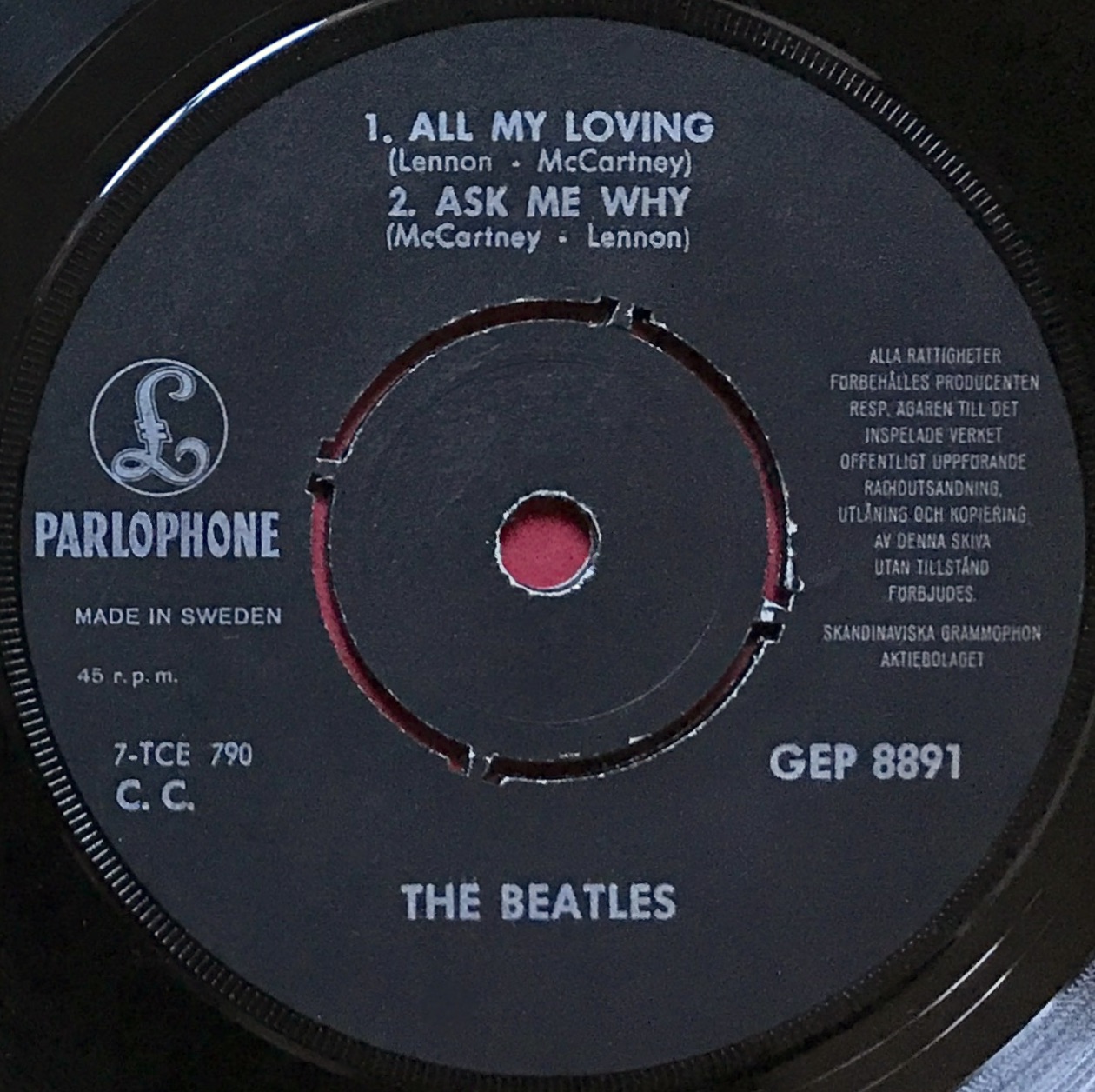 BEATLES - All my loving +3 Swe EP 1964 - 3