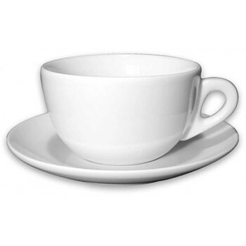 Ancap - Verona Caffe Latte - vit kopp med fat för latte - 350ml