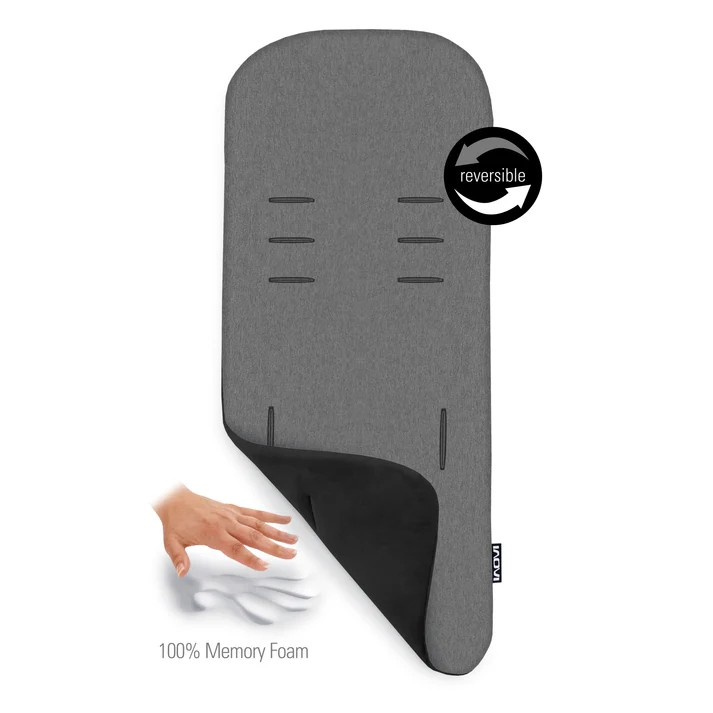 Inovi Sittvagnsdyna Memory Foam Reversible - Black/Grey - 2