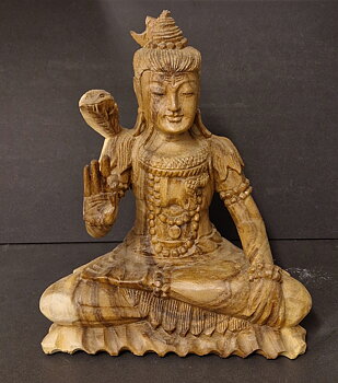 Shiva Staty handsnidad i trä - 30cm -#1