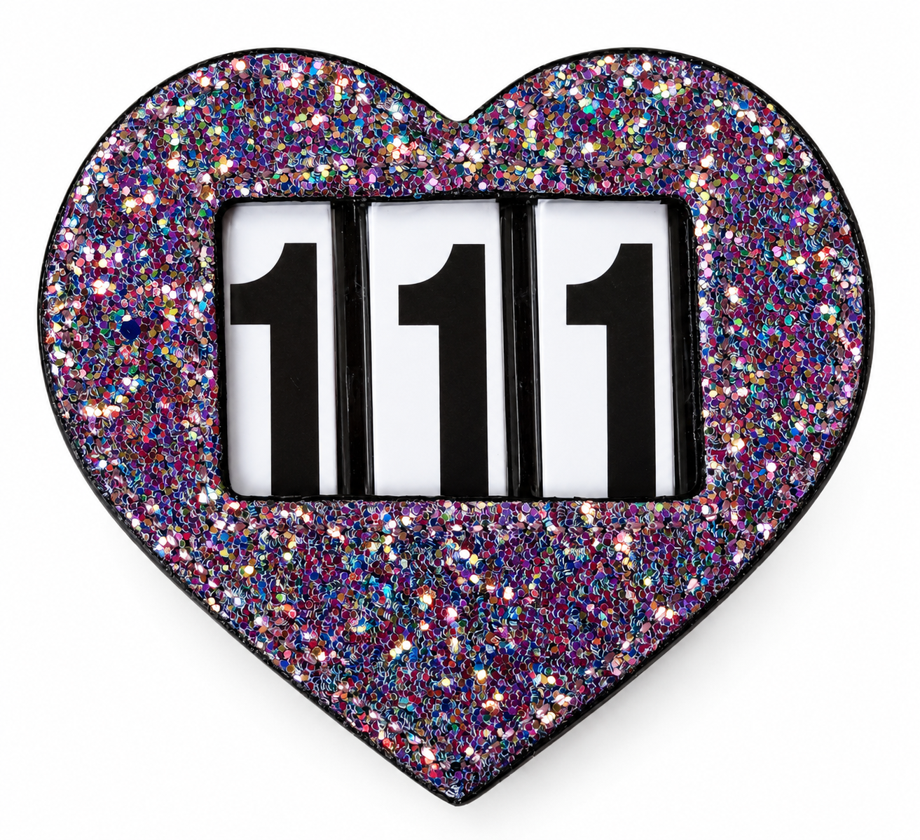NUMBER TAGS GLITTERY HEART - 5